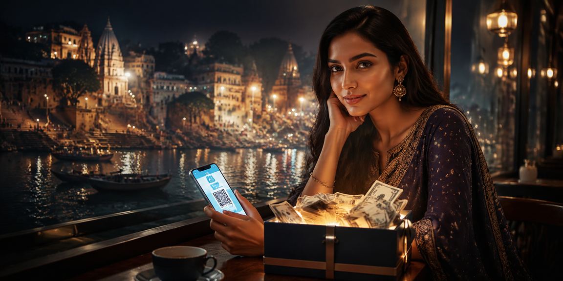 Varanasi mobile payment at riverside